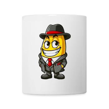 Cool Banane Mafia Gangster Dessin animé Élégant - Mug blanc - blanc - Devant