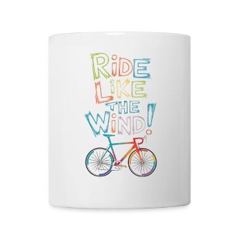 Roulez comme le vent Conception du vélo - Mug blanc - blanc - Devant