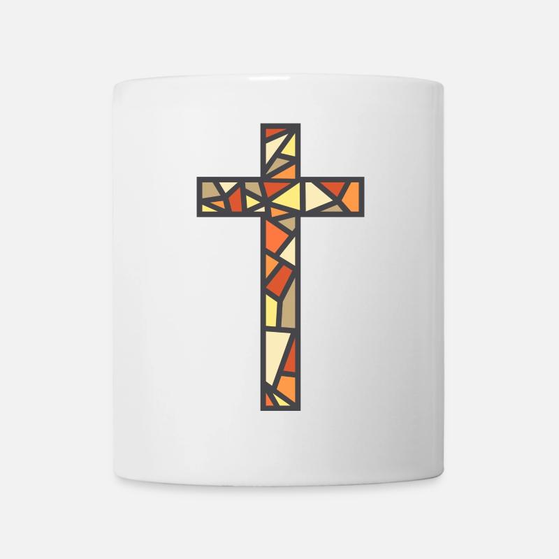 Croix en vitrail - Mug blanc - blanc