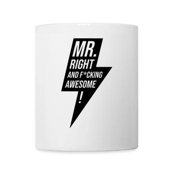 Mr Right Bachelor Design Gift - Mug - white - Front