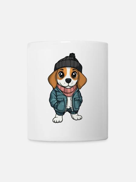 Beagle Hund Stylisch - Tasse - Weiß