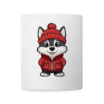 Husky Hund Stylisch - Tasse - Weiß - Vorne