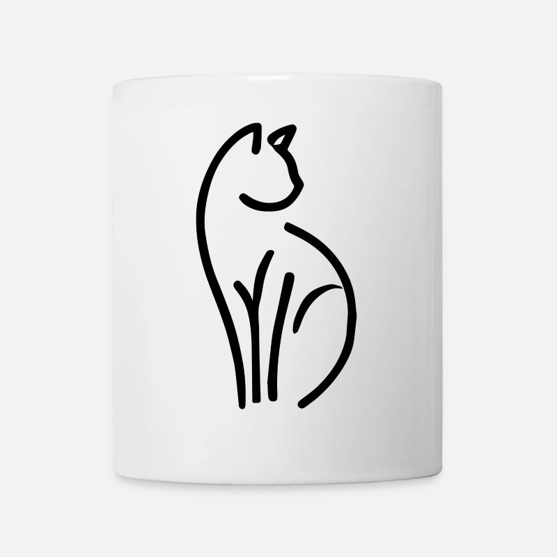 Katze minimalistisch - Tasse - Weiß