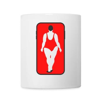 Dicke Frau im Badeanzug - Tasse - Weiß - Vorne