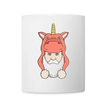 Les hommes barbus aux cheveux gris adorent les licornes - Mug blanc - blanc - Devant