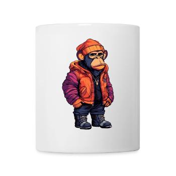 Singe Mode d’hiver - Mug blanc - blanc - Devant