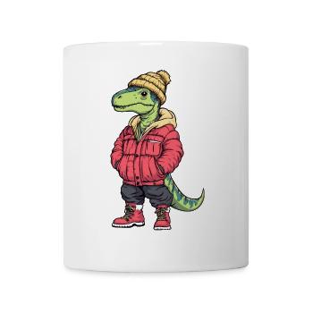 Dinosaur brontosaurus Fashion Winter - Mug - white - Front