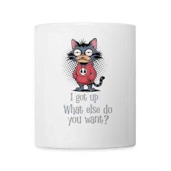 I got up cat humor - Mug - white - Front