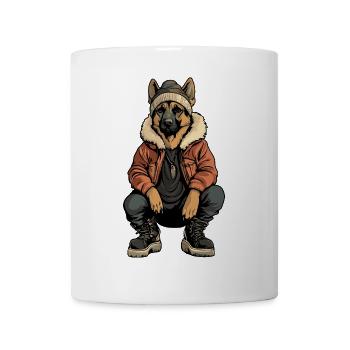 German Shepherd Fashion Winter - Mug - white - Front