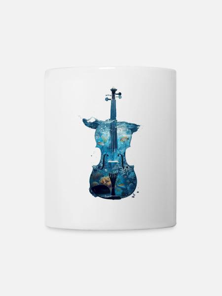 Fisch Violine - Tasse - Weiß