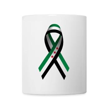 Syria Flag Ribbon Peace Sign - Mug - white - Front