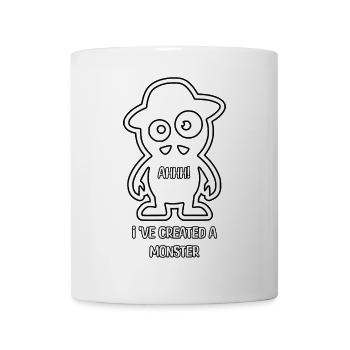Ich hab ein Monster gemacht – Vater Sohn Monster-M - Tasse - Weiß - Vorne