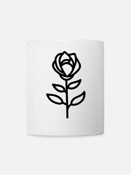 Rosa Blume - Tasse - Weiß