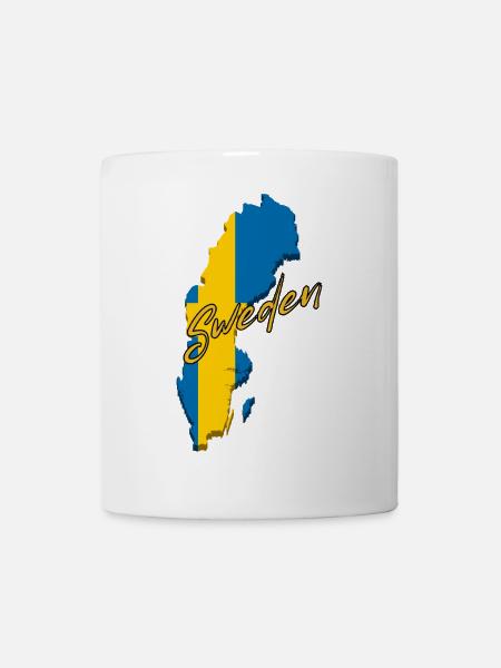 Flagge von Schweden, schwedischer Stolz - Tasse - Weiß