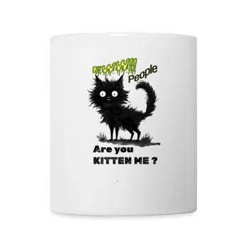 Skurrile schwarze Katze - Tasse - Weiß - Vorne