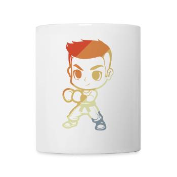 Kickboxer Junge Cartoon - Tasse - Weiß - Vorne