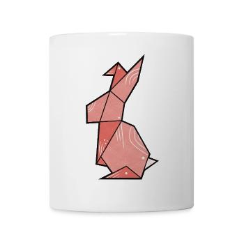 Pink Rabbit - Bunny Origami Style - Mug - white - Front