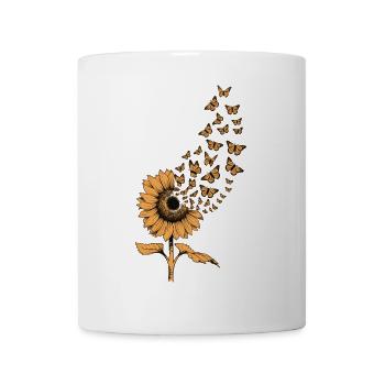 Flower turns into butterflies - Mug - white - Front