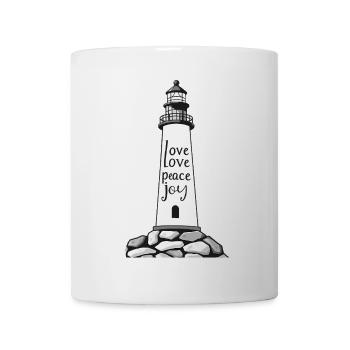 Lighthouse with message of peace - Mug - white - Front