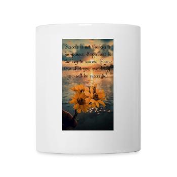 Motivational Quote With Flowers At Sunset - Mug - white - Front