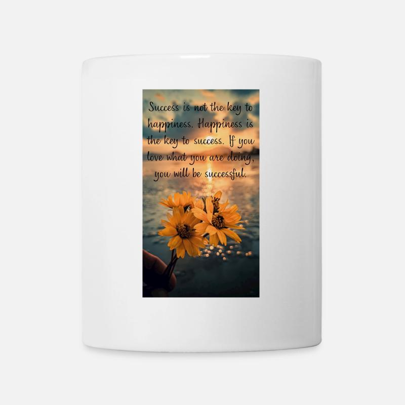 Citation de motivation avec des fleurs au coucher du soleil - Mug blanc - blanc