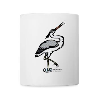 Fischreiher Ardea cinerea retro illustration - Tasse - Weiß - Vorne