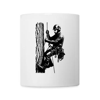Arborist/Tree Climber (Black Silhouette) - Mug - white - Front