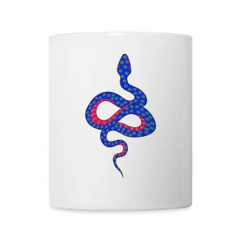 Blue and Red Flowering Snake - Mug - white - Front