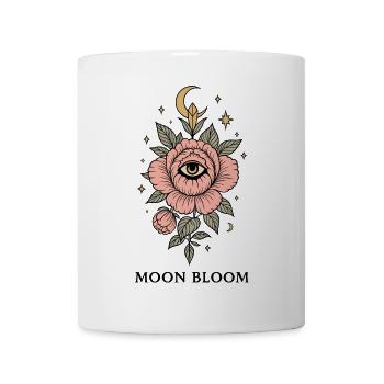 Moon Bloom - Pfingstrose mit Auge & Mond - Tasse - Weiß - Vorne