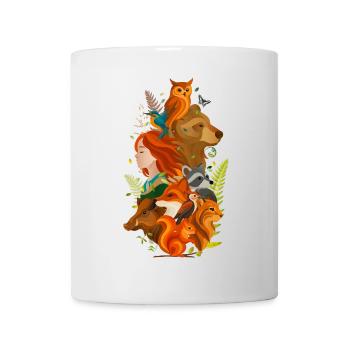 Girl with Animals – Harmony of Man and Nature - Mug - white - Front