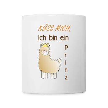 Küss mich, ich bin ein Prinz! - Tasse - Weiß - Vorne