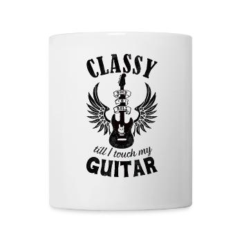 Classy till I touch my Guitar schwarz - Tasse - Weiß - Vorne