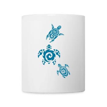 Three blue sea turtles - Mug - white - Front