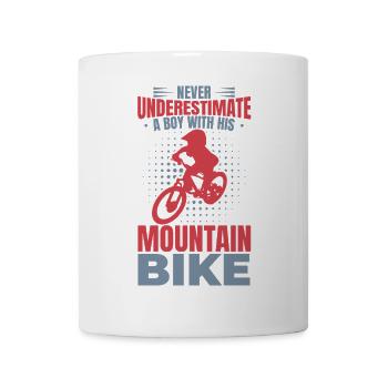 Ne sous-estimez jamais les amateurs de VTT - Mug blanc - blanc - Devant