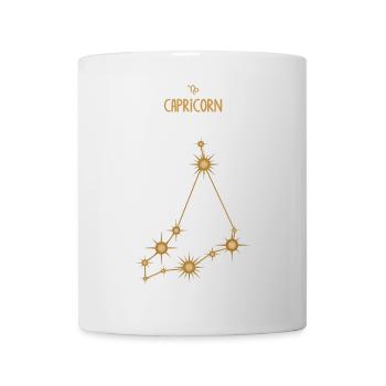 Capricorne Signe du zodiaque Constellation d’étoiles Doré - Mug blanc - blanc - Devant