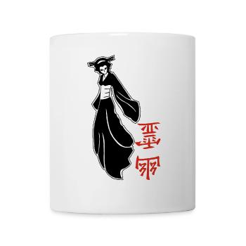 Schwarz-Weißer japanischer Geist - Tasse - Weiß - Vorne