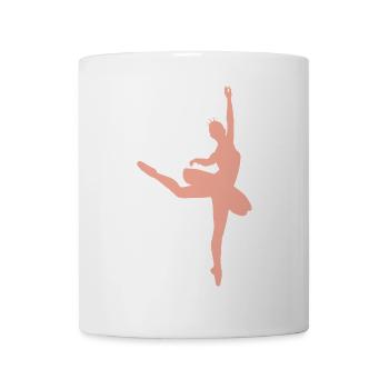 Minimalist ballet silhouette ballerina women - Mug - white - Front