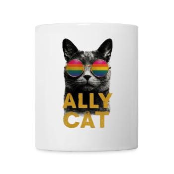 Hippie-Kater mit Sonnenbrille - Tasse - Weiß - Vorne