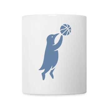 Minimalist Penguin Basketball Player Dunk - Mug - white - Front