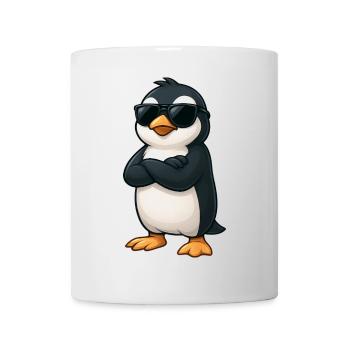 Cool Penguin with Arms Interlaced Gamer Cartoon - Mug - white - Front