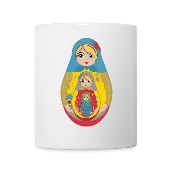 Poupée matriochka russe traditionnelle - Mug blanc - blanc - Devant