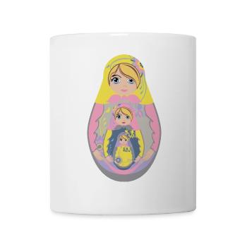 Conception de poupée matriochka gigogne - Mug blanc - blanc - Devant