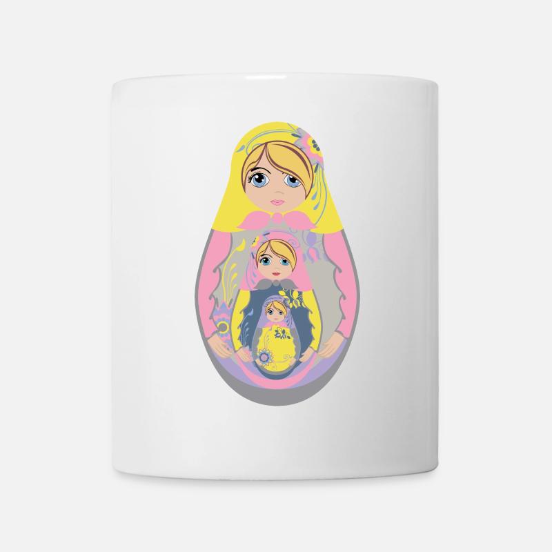 Nestende Matroschka Puppe Design - Tasse - Weiß