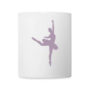 Minimalist ballet silhouette ballerina women - Mug - white - Front