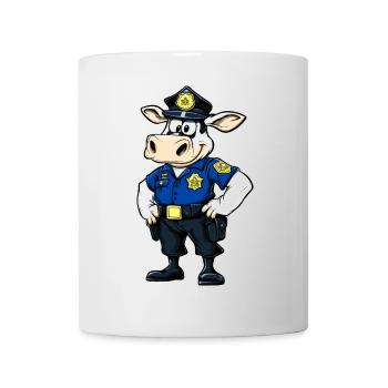 Police des vaches - Mug blanc - blanc - Devant