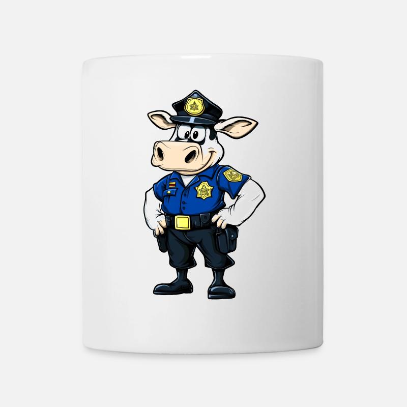 Police des vaches - Mug blanc - blanc