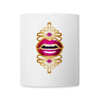 Magnifique motif de broche dorée - Mug blanc - blanc - Devant