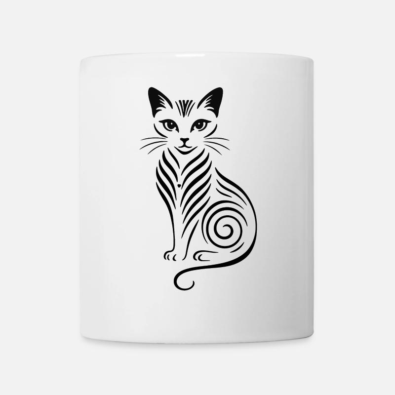 Night Cat Silhouette - Mug - white