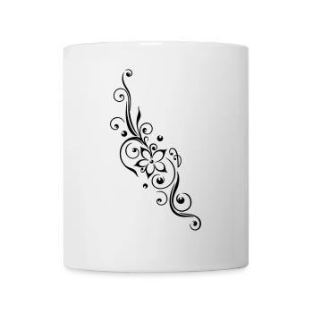 Florales Ornament Blume Tribal Design - Tasse - Weiß - Vorne