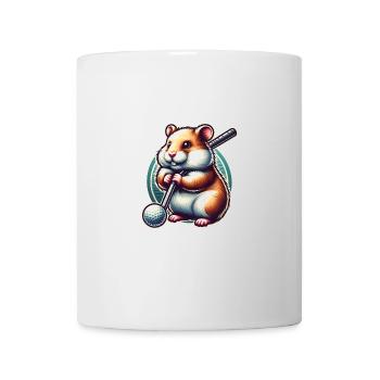 Drôle de golfeur hamster sur le terrain de golf - Mug blanc - blanc - Devant